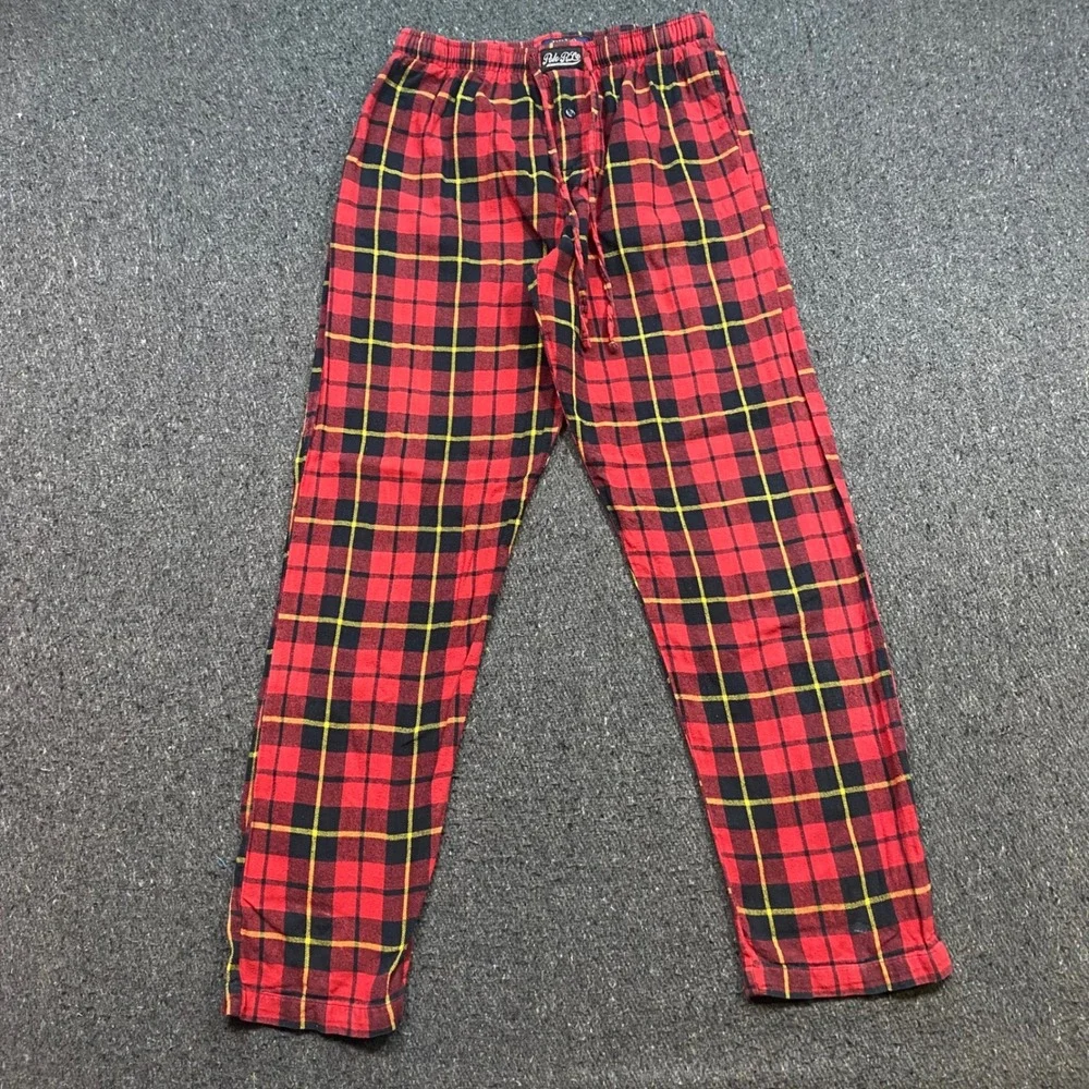 Polo Ralph Lauren Pajama Pants Sz M Mens Red Plaid Loungewear Sleepwear Tartan